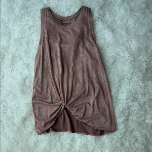 Zella Sleeveless Twist-Front Tank Top - Dusty Rose